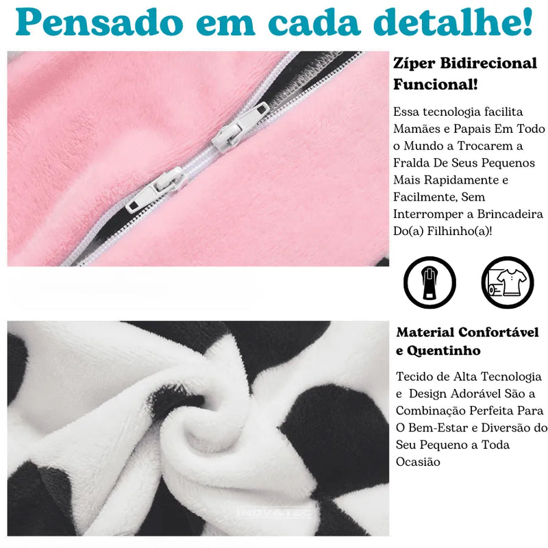 Macacão Quentinho De Animais e Personagens Para Bebês E Crianças - Pijamas Criativos e Confortáveis Para Se Divertir