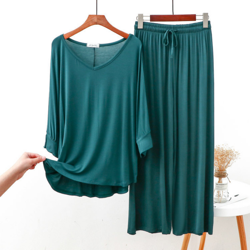 Pijama Feminino Dreamy Gentle - Conjunto Com Calça e Camisa Longa Super Confortável em Algodão | Conforto Absoluto, Leve e Elegante