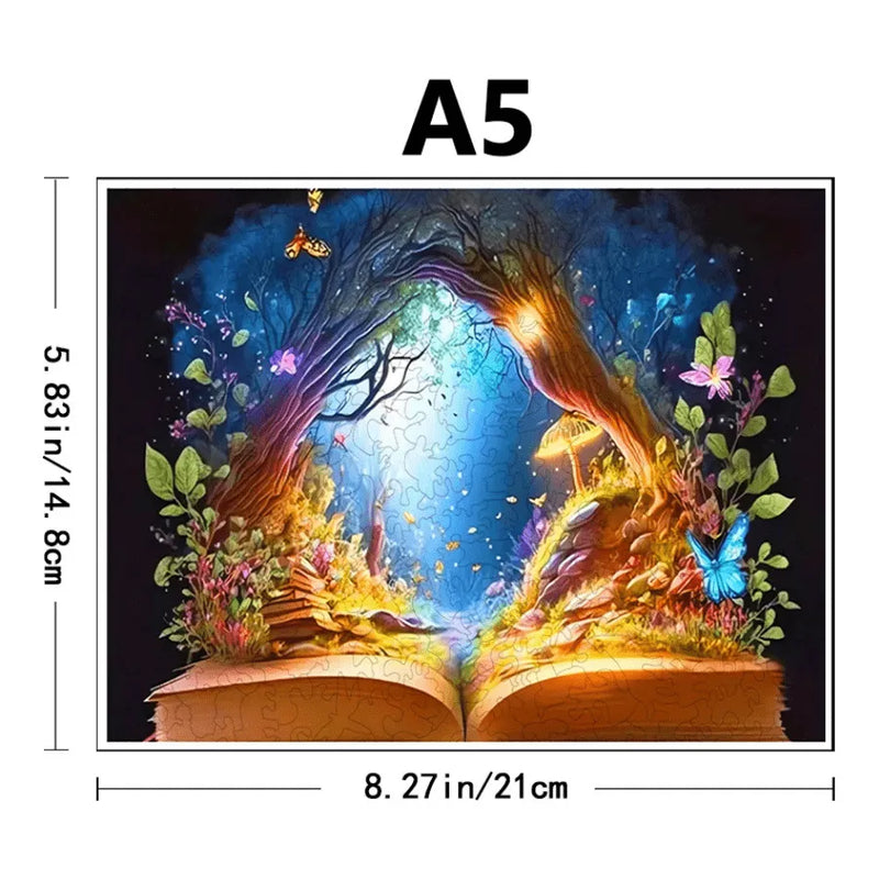 Quebra-Cabeça De Madeira Inova WOOD PUZZLE - Livro Encantado | Diversão Com Diversos Benefícios