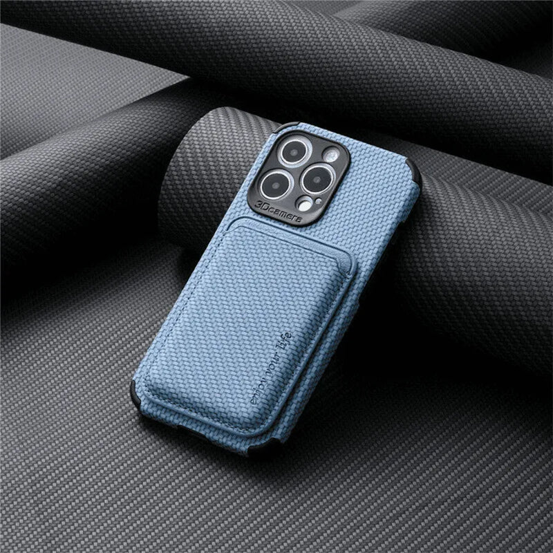 Capinha de Celular para Iphone com Porta Cartões Exclusivo em Couro MagSafe