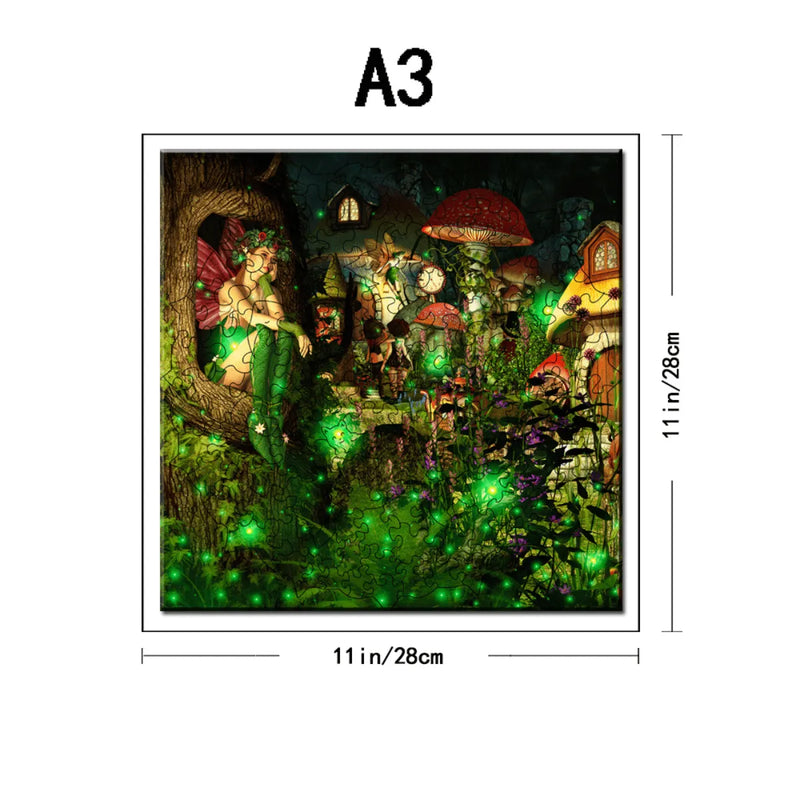 Quebra-Cabeça de Madeira Inova WOOD PUZZLE - Bosque Encantado | Diversão com Diversos Benefícios para Crianças e Idosos
