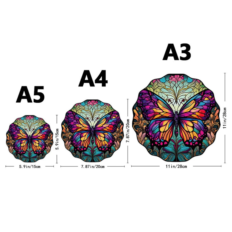 Quebra-Cabeça de Madeira Inova WOOD PUZZLE - Borboleta Roxa | Diversão com Diversos Benefícios