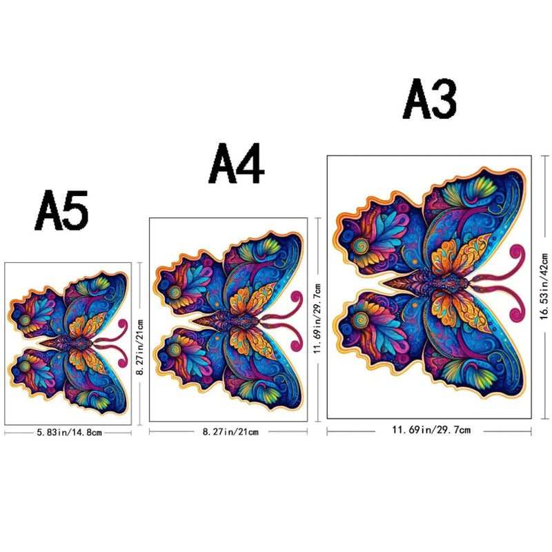 Quebra-Cabeça de Madeira Inova WOOD PUZZLE - Borboleta Florida | Diversão com Diversos Benefícios para Crianças e Idosos