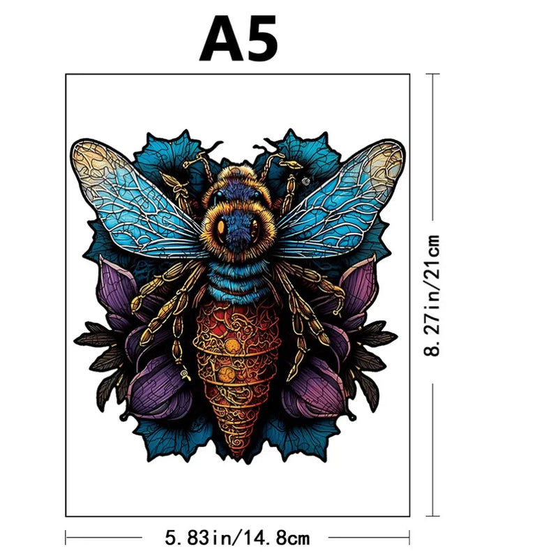 Quebra-Cabeça De Madeira Inova WOOD PUZZLE - Abelha Rainha | Diversão Com Diversos Benefícios Para Crianças e Idosos