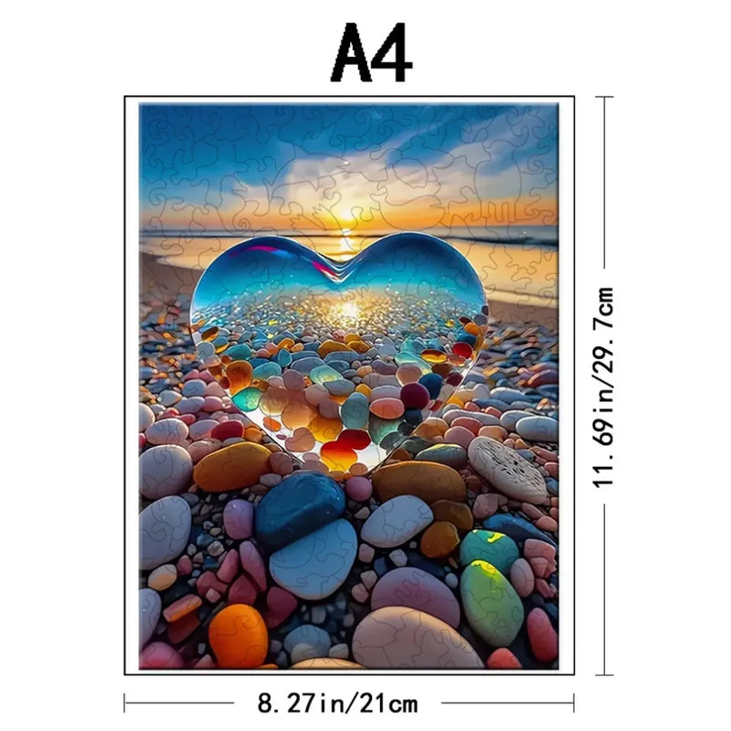 Quebra-Cabeça De Madeira Inova WOOD PUZZLE - Coração do Mar | Diversão Com Diversos Benefícios Para Crianças e Idosos