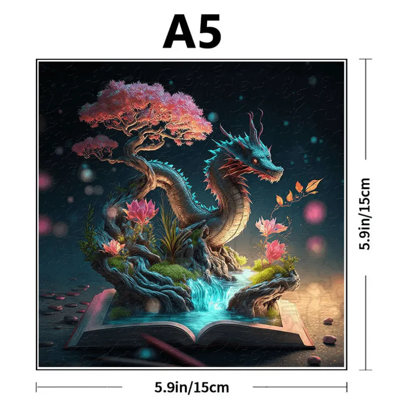 Quebra-Cabeça De Madeira Inova WOOD PUZZLE - Dragão Encantado | Diversão Com Diversos Benefícios
