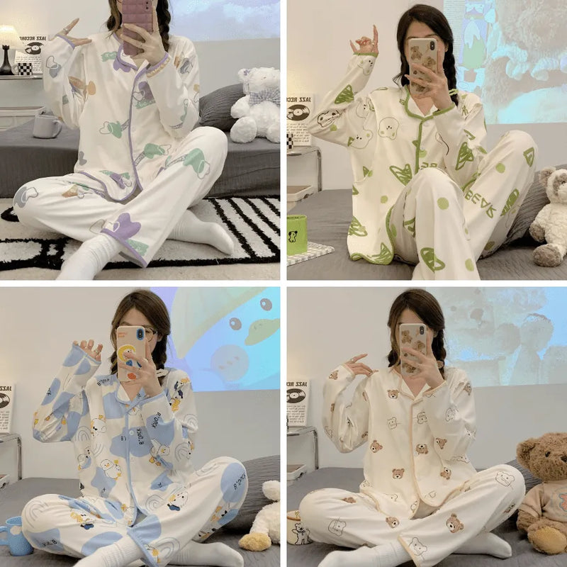 Pijama Feminino Baby Conjunto Calça e Camisa Longa Em Algodão Elástico | Conforto e Aconchego