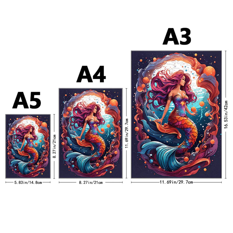 Quebra-Cabeça de Madeira Inova WOOD PUZZLE - Sereia no Mar | Diversão com Diversos Benefícios