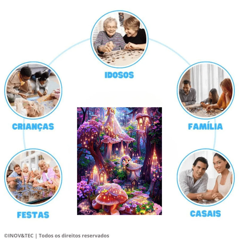 Quebra-Cabeça de Madeira Inova WOOD PUZZLE - Luzes e o Bosque | Diversão com Diversos Benefícios