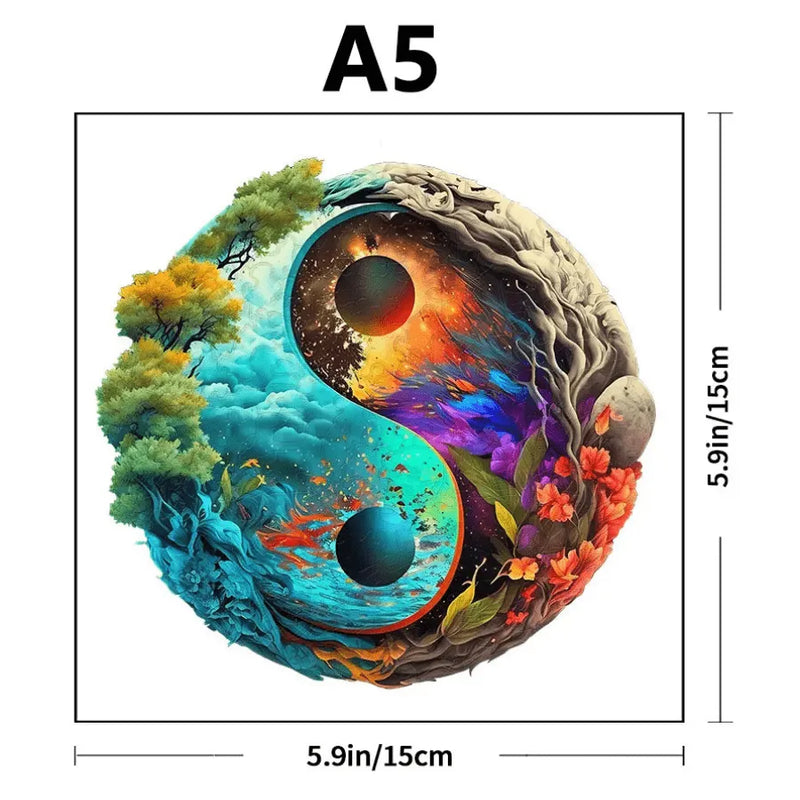 Quebra-Cabeça De Madeira Inova WOOD PUZZLE - Yin-Yang do Universo | Diversão Com Diversos Benefícios