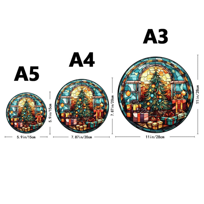 Quebra-Cabeça de Madeira Inova WOOD PUZZLE - Árvore de Natal | Diversão com Diversos Benefícios para Crianças e Idosos