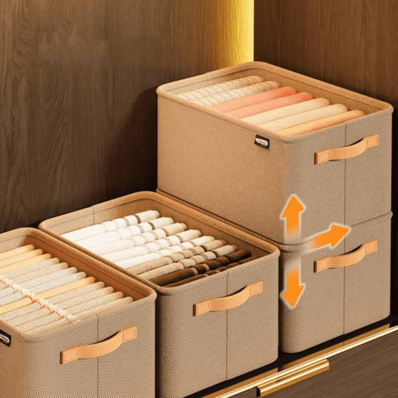 Kit com até 8 Caixas Organizadoras Dobráveis para Roupas Modern Luxo