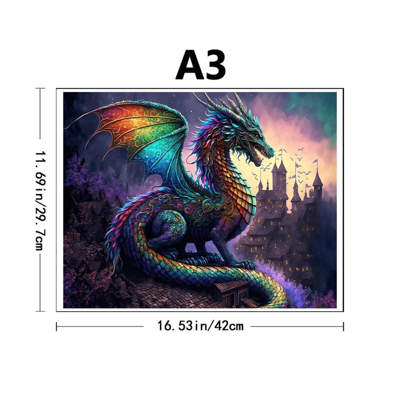 Quebra-Cabeça de Madeira Inova WOOD PUZZLE - Dragão do Reino | Diversão com Diversos Benefícios para Crianças e Idosos