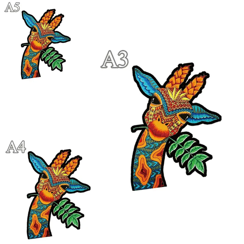 Quebra-Cabeça De Madeira Inova WOOD PUZZLE - Girafa Tribal | Diversão Com Diversos Benefícios Para Crianças e Idosos