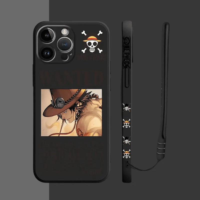 Capinha Iphone One Piece Luffy Procurado - Case de Alta Proteção e Com Cordão de Brinde