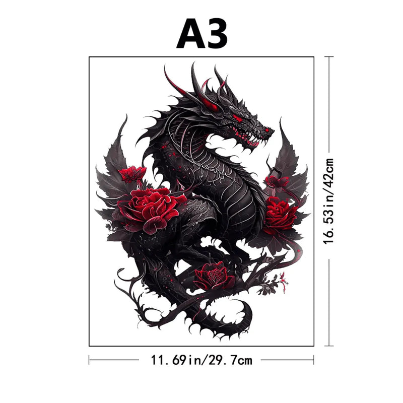 Quebra-Cabeça de Madeira Inova WOOD PUZZLE - Dragão Vermelho | Diversão com Diversos Benefícios para Crianças e Idosos