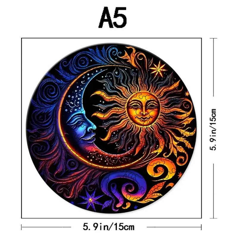 Quebra-Cabeça De Madeira Inova WOOD PUZZLE - Eclipse Lunar | Diversão Com Diversos Benefícios
