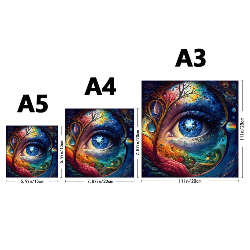 Quebra-Cabeça de Madeira Inova WOOD PUZZLE - Olho Azul | Diversão com Diversos Benefícios para Crianças e Idosos