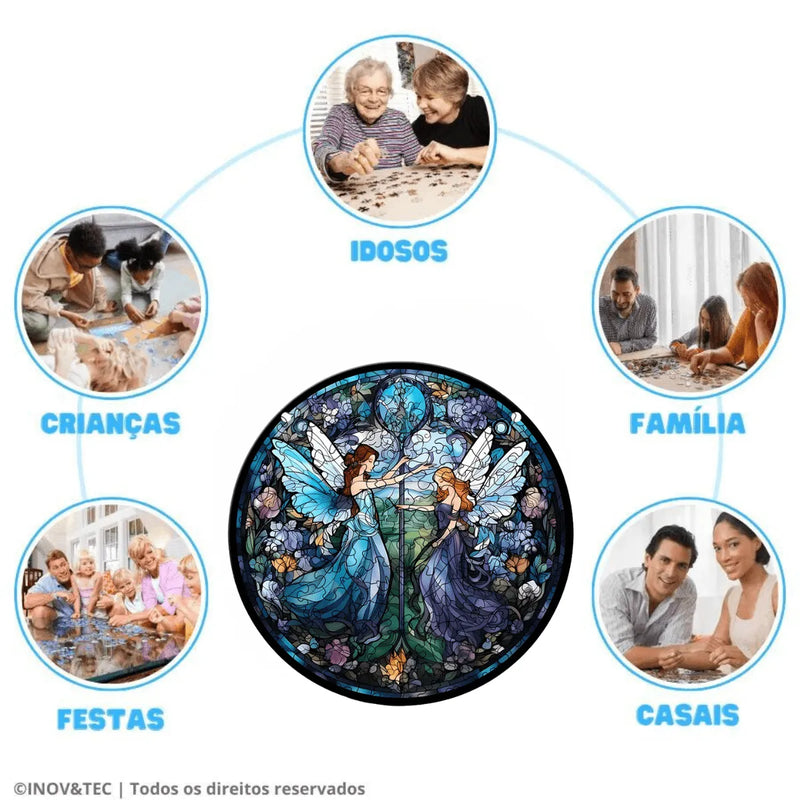 Quebra-Cabeça de Madeira Inova WOOD PUZZLE - Campo Encantado | Diversão com Diversos Benefícios