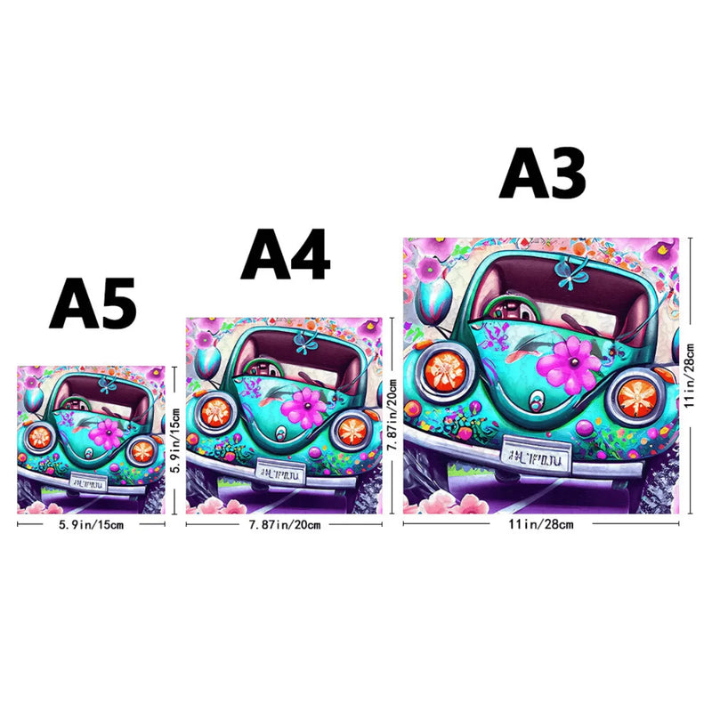 Quebra-Cabeça de Madeira Inova WOOD PUZZLE - Fusca Roots Florido | Diversão com Diversos Benefícios para Crianças e Idosos
