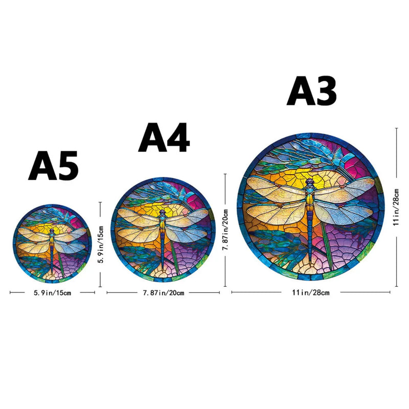 Quebra-Cabeça de Madeira Inova WOOD PUZZLE - Libélula Pôr do Sol | Diversão com Diversos Benefícios para Crianças e Idosos