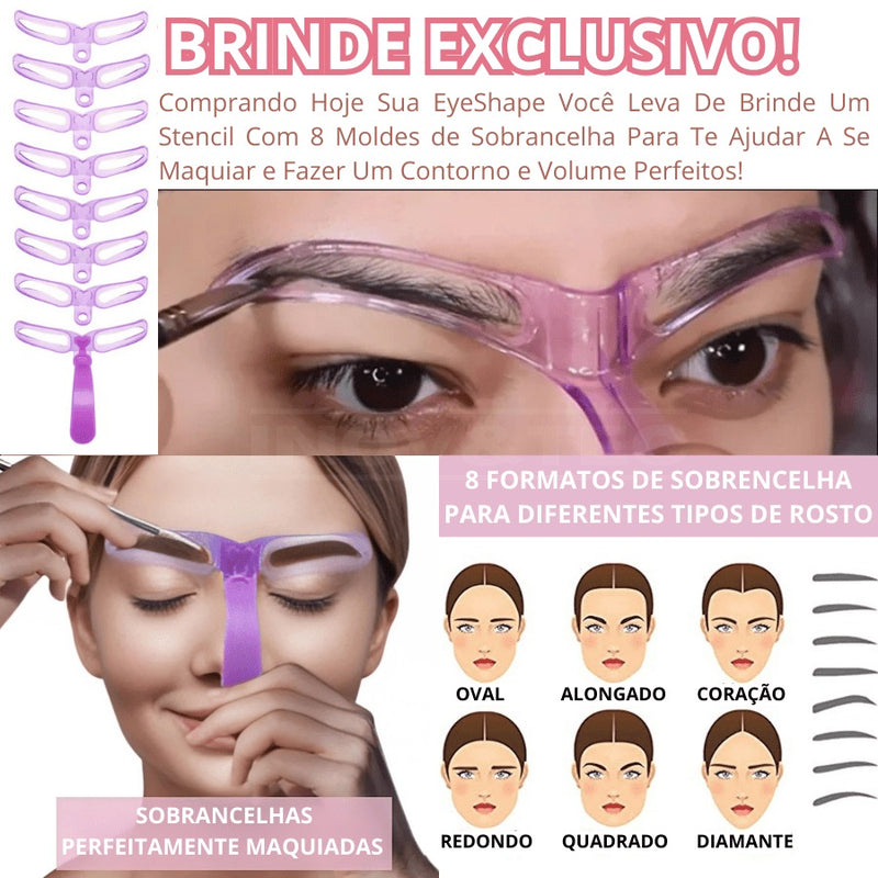 Caneta Depiladora EyeShape Para Sobrancelha e Pelos Faciais Indolor | BRINDE Stencil Para Maquiagem Perfeita e Resultado De Salão em Segundos!