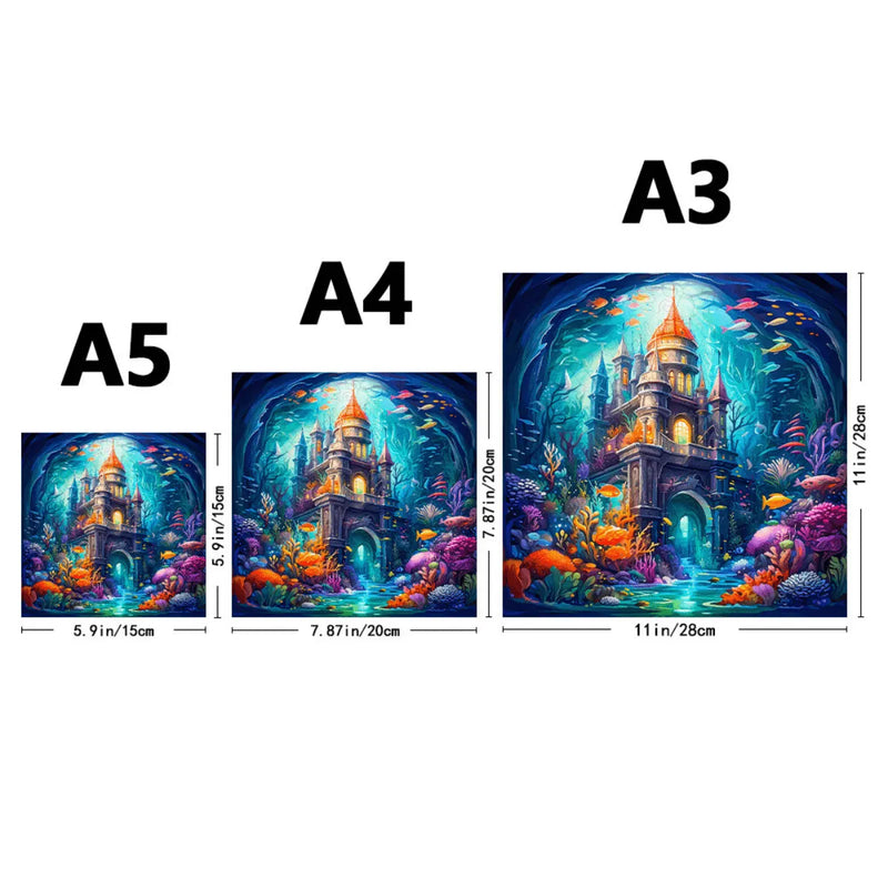 Quebra-Cabeça de Madeira Inova WOOD PUZZLE - Castelo Aquático | Diversão com Diversos Benefícios para Crianças e Idosos