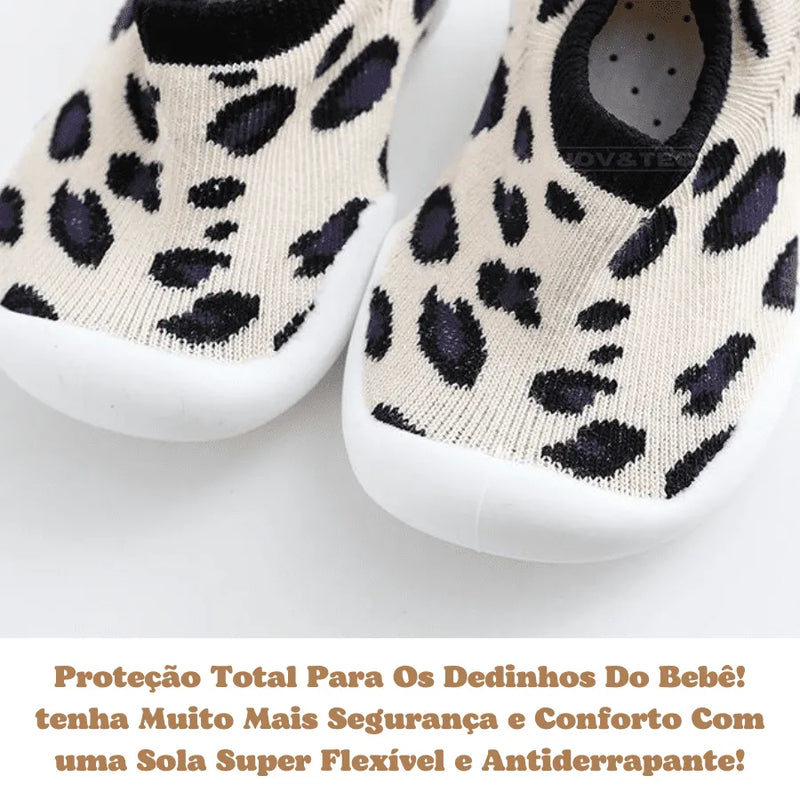 Sapatinho Meia "Baby Fashion" Para bebês e Crianças - Super Confortável, Seguro e Antiderrapante