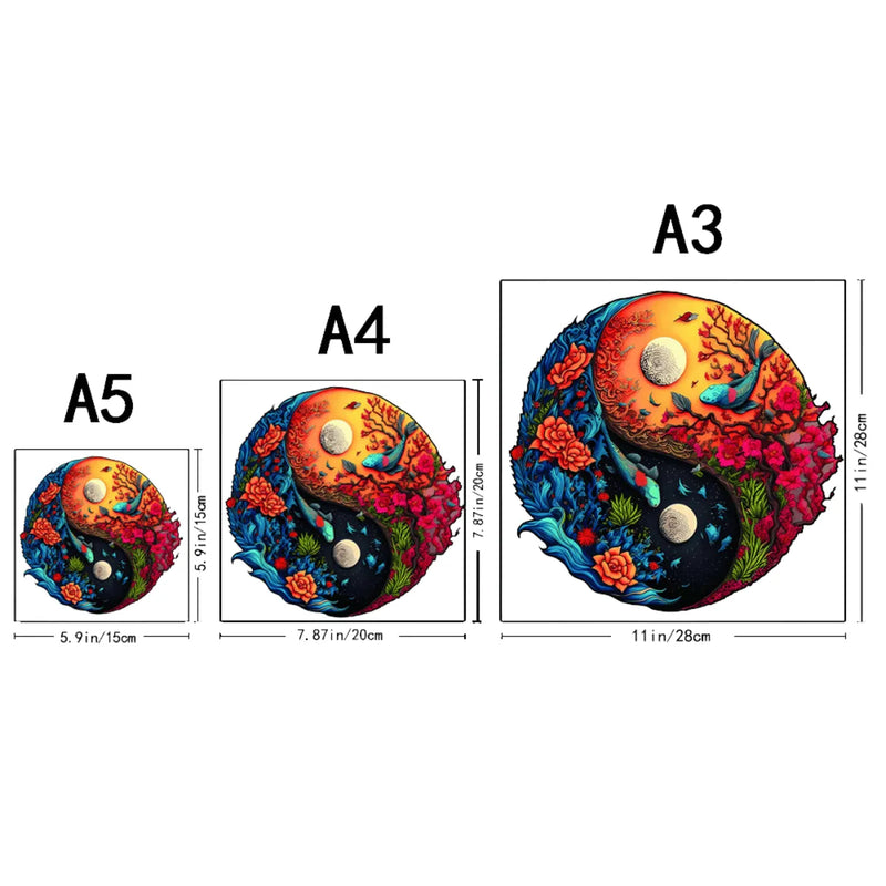 Quebra-Cabeça de Madeira Inova WOOD PUZZLE - Yin-Yang Aquático | Diversão com Diversos Benefícios
