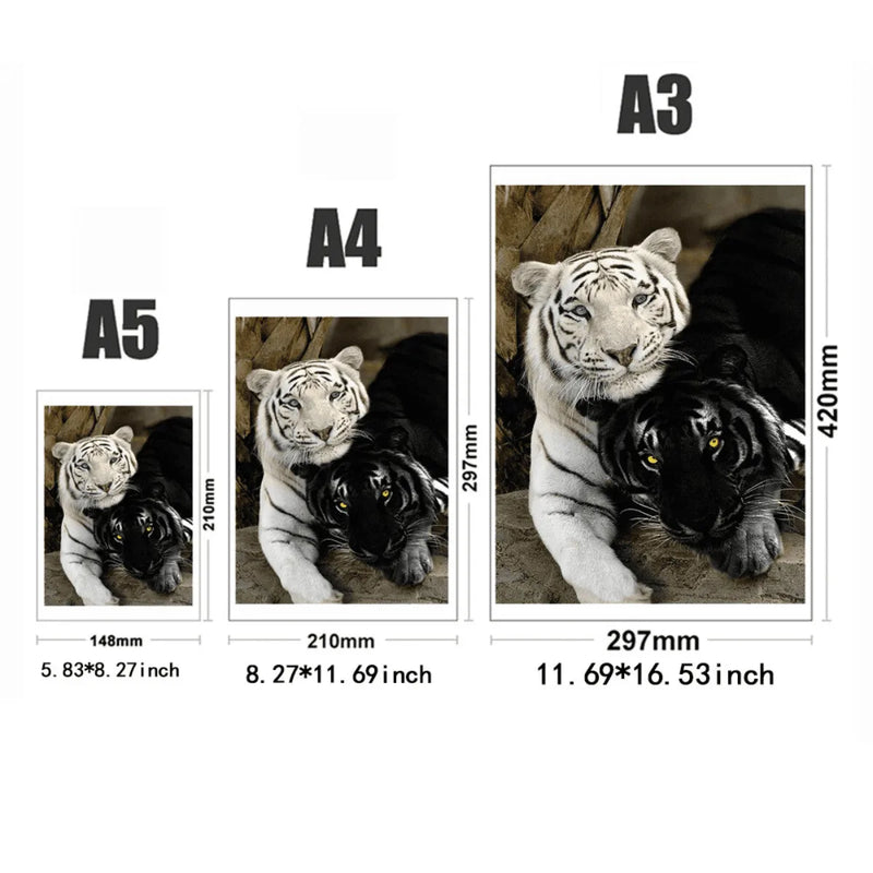 Quebra-Cabeça de Madeira Inova WOOD PUZZLE - Casal de Tigres | Diversão com Diversos Benefícios para Crianças e Idosos