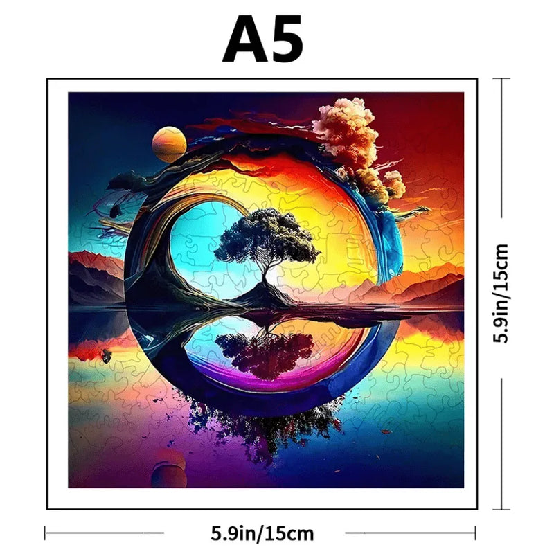 Quebra-Cabeça De Madeira Inova WOOD PUZZLE - Árvore do Lago | Diversão Com Diversos Benefícios