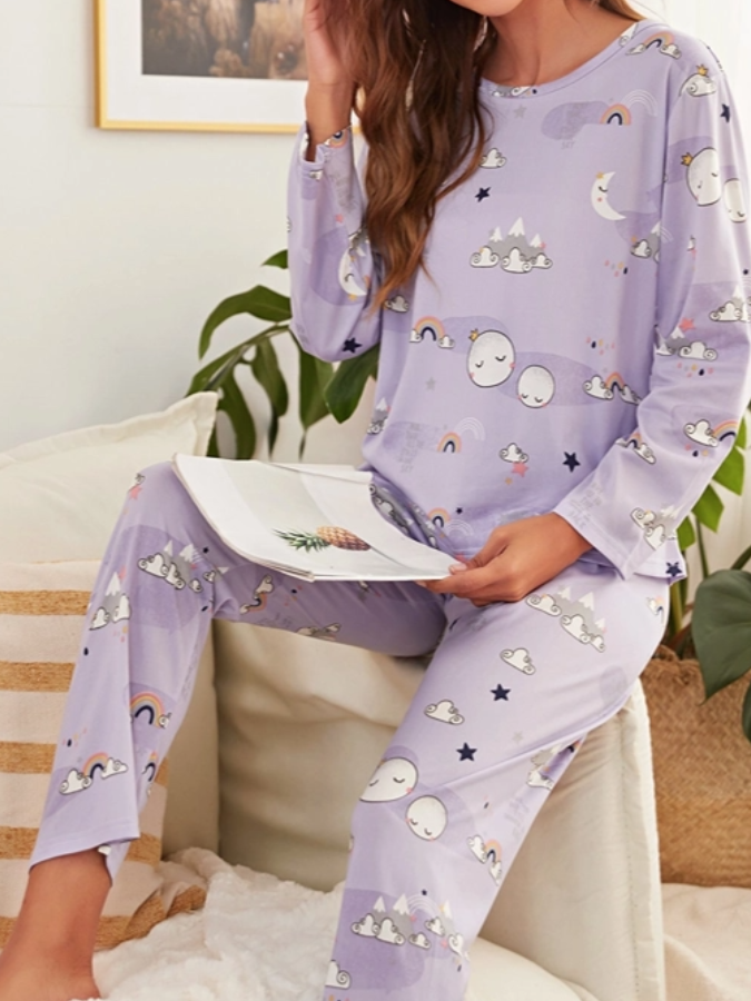 Pijama Feminino Tender Touch - Conjunto Com Calça e Camisa Longa em Tecido LooseFit | Macio, Confortável e Quentinho