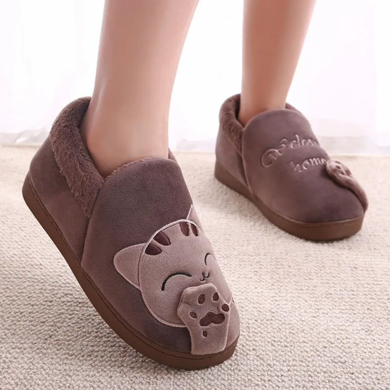 Pantufa Quentinha de Gatinho com Sola Antiderrapante para o Inverno e Dias Frios Welcome Home