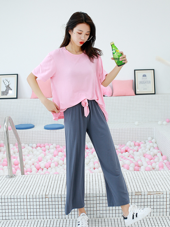 Pijama Feminino Bliss Dream - Conjunto Calça e Camisa Manga Curta 100% Modal | Respirável, Macio e Super Confortável