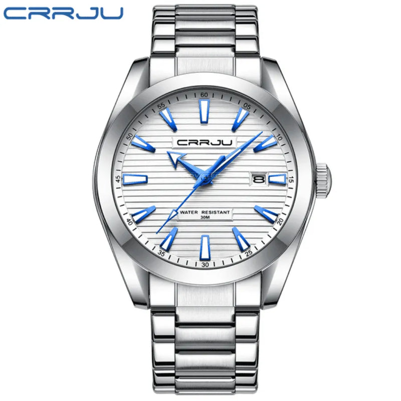 Relógio Masculino CRRJU "Deep Sea" Em Aço Inoxidável, Com movimento de Quartzo e Resistente a Água 30M