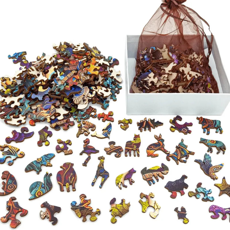 Quebra-Cabeça De Madeira Inova WOOD PUZZLE - Cisne Florido | Diversão Com Diversos Benefícios Para Crianças e Idosos