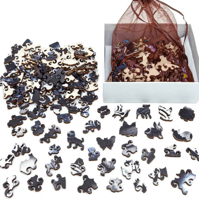 Quebra-Cabeça De Madeira Inova WOOD PUZZLE - Dragão Florido | Diversão Com Diversos Benefícios Para Crianças e Idosos