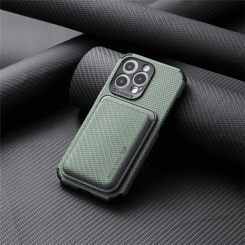 Capinha de Celular para Iphone com Porta Cartões Exclusivo em Couro MagSafe