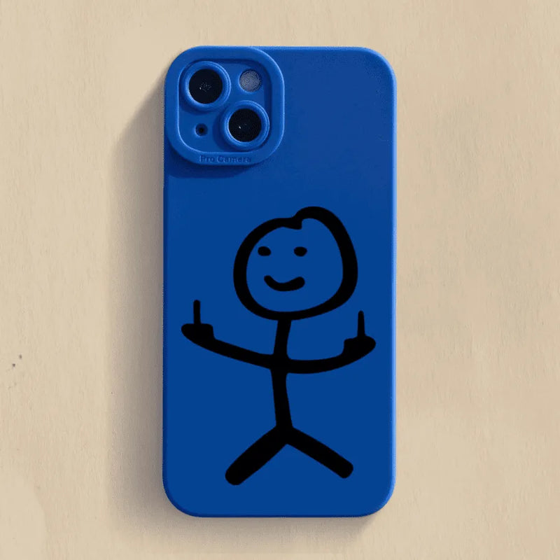 Capinha Iphone Stick Man Dedo Do Meio De Silicone - Case de Alta Proteção e Resistência