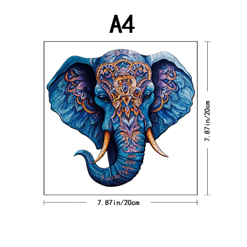 Quebra-Cabeça de Madeira Inova WOOD PUZZLE - Tromba Azul | Diversão com Diversos Benefícios para Crianças e Idosos