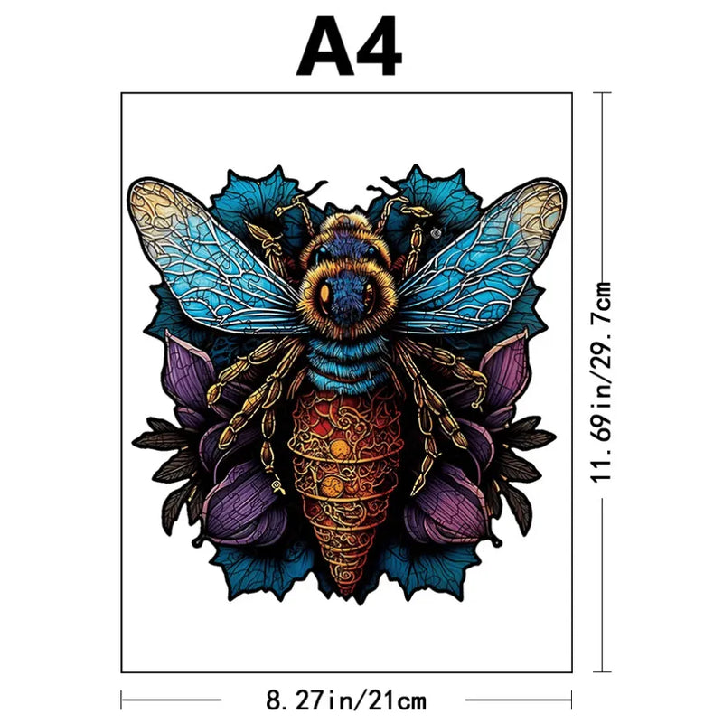 Quebra-Cabeça De Madeira Inova WOOD PUZZLE - Abelha Rainha | Diversão Com Diversos Benefícios Para Crianças e Idosos