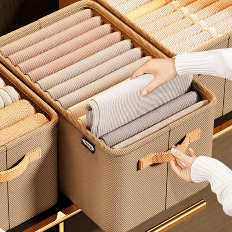 Kit com até 8 Caixas Organizadoras Dobráveis para Roupas Modern Luxo