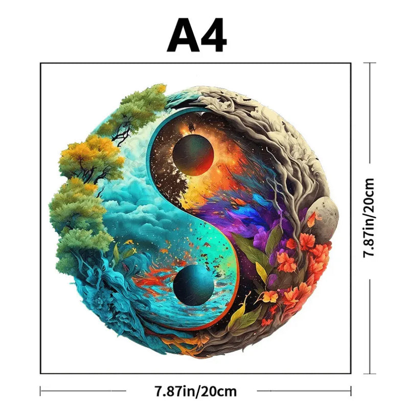 Quebra-Cabeça De Madeira Inova WOOD PUZZLE - Yin-Yang do Universo | Diversão Com Diversos Benefícios