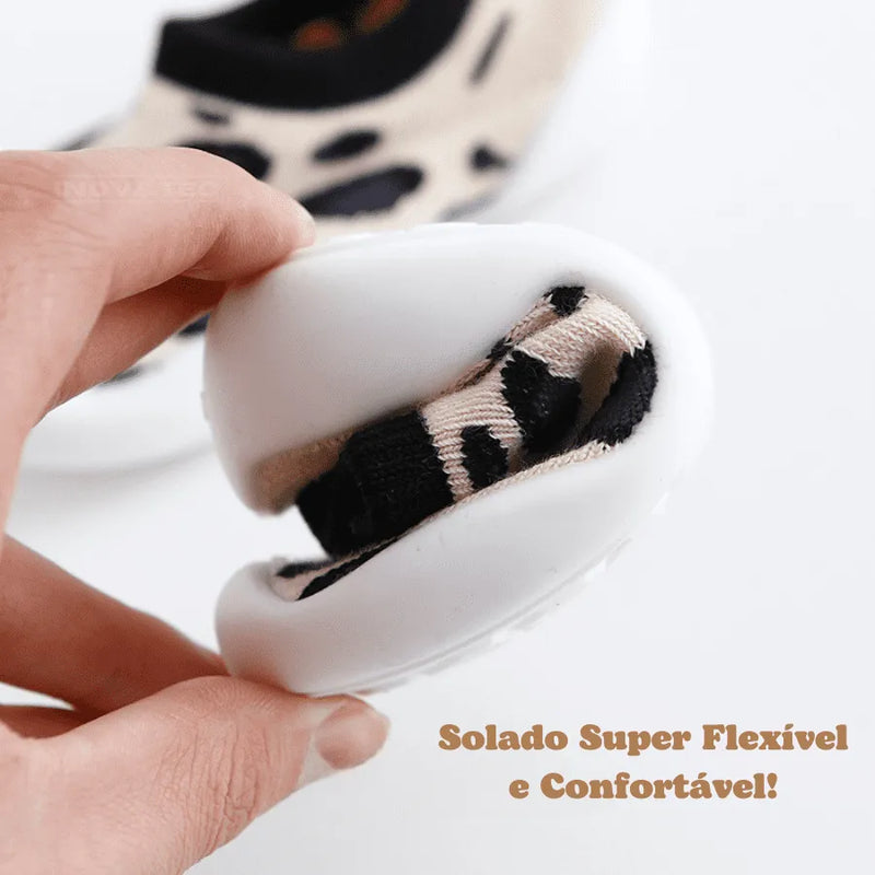 Sapatinho Meia "Baby Fashion" Para bebês e Crianças - Super Confortável, Seguro e Antiderrapante