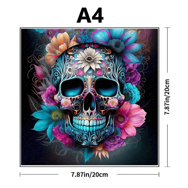 Quebra-Cabeça De Madeira Inova WOOD PUZZLE - Caveira Mexicana | Diversão Com Diversos Benefícios Para Crianças e Idosos