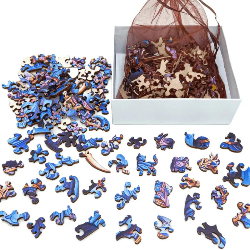 Quebra-Cabeça De Madeira Inova WOOD PUZZLE - Navio Pirata Dentro Da Garrafa | Diversão Com Diversos Benefícios Para Crianças e Idosos