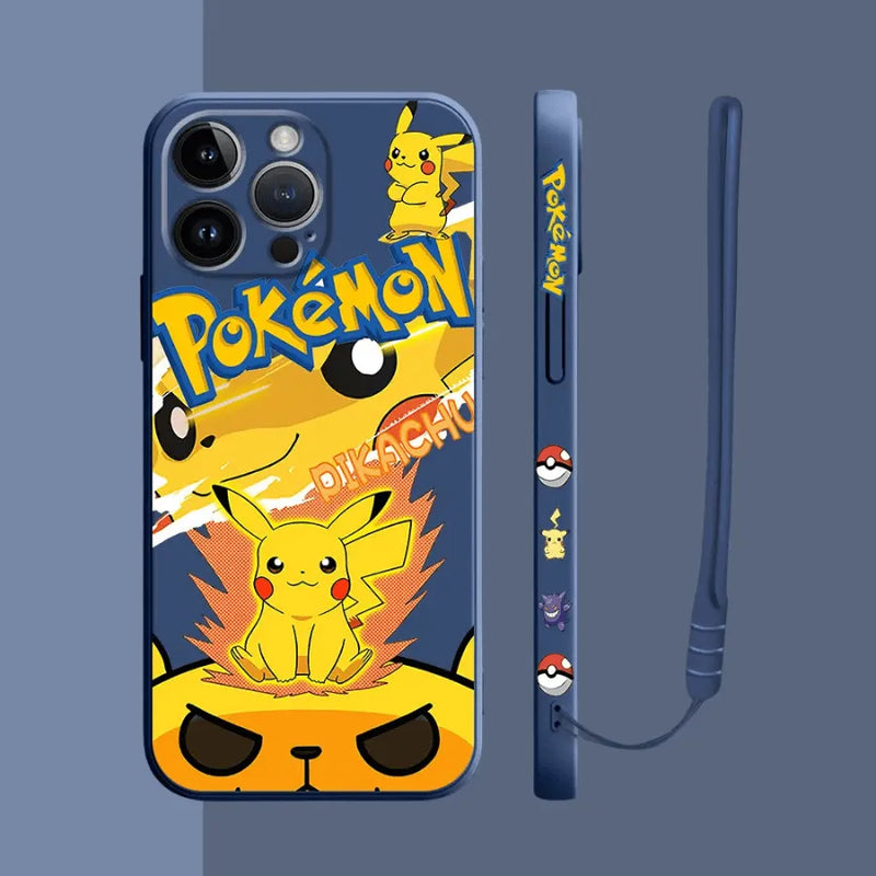 Capinha Iphone Pokémon Clássico - Case de Alta Proteção e Com Cordão de Brinde