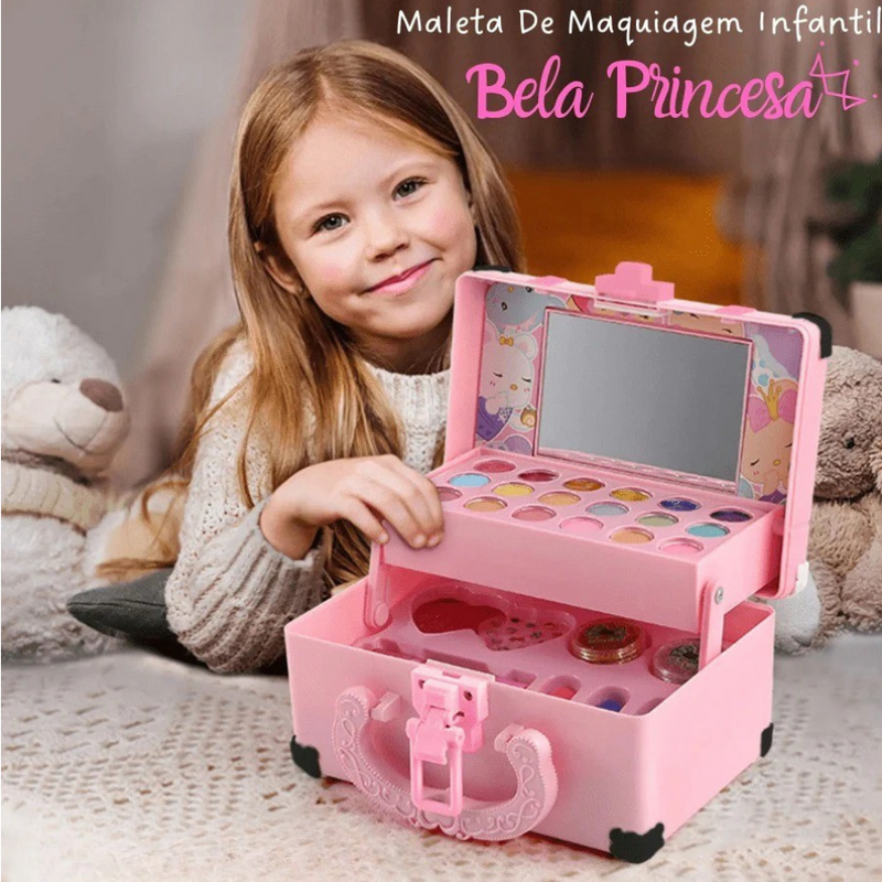 Maleta de Maquiagem para Meninas com 33 Peças Incríveis BELA PRINCESA