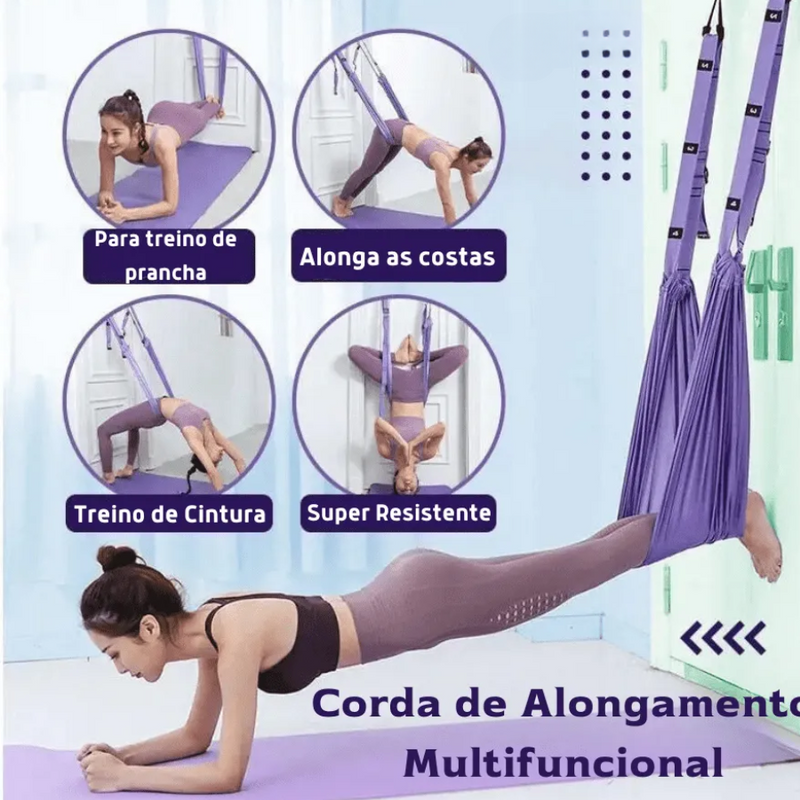 Faixa Elástica de Yoga para Alivio de Dores Nas Costas e Alongamento