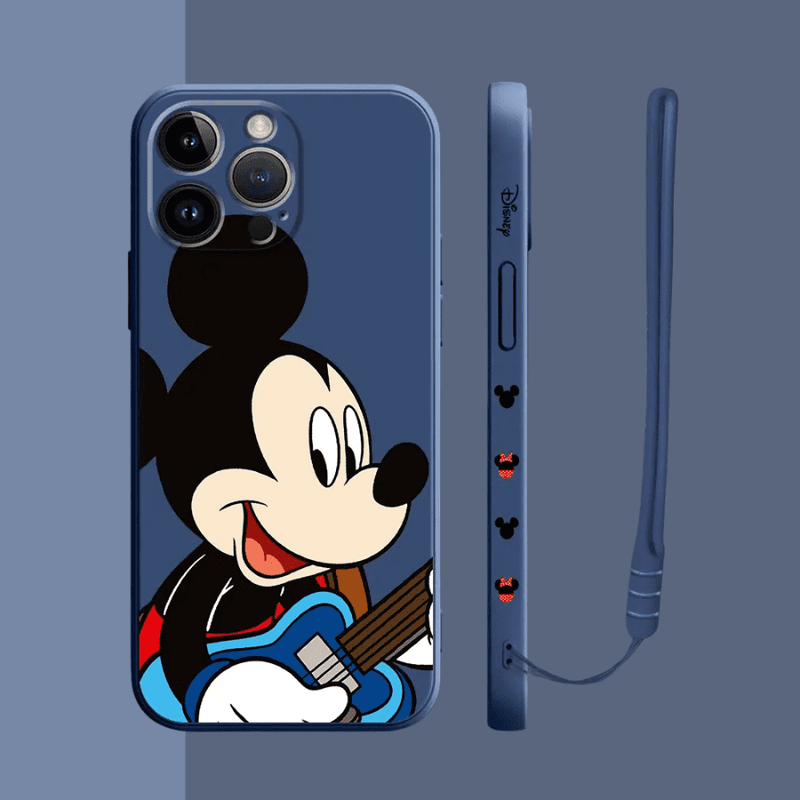 Capinha Iphone Casal Mickey e Minnie Músicos - Case de Alta Proteção e Com Cordão de Brinde